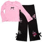 Girls (4-6x) Forever 21 Long Sleeve Rib Top & Wide Leg Pants Set - image 1