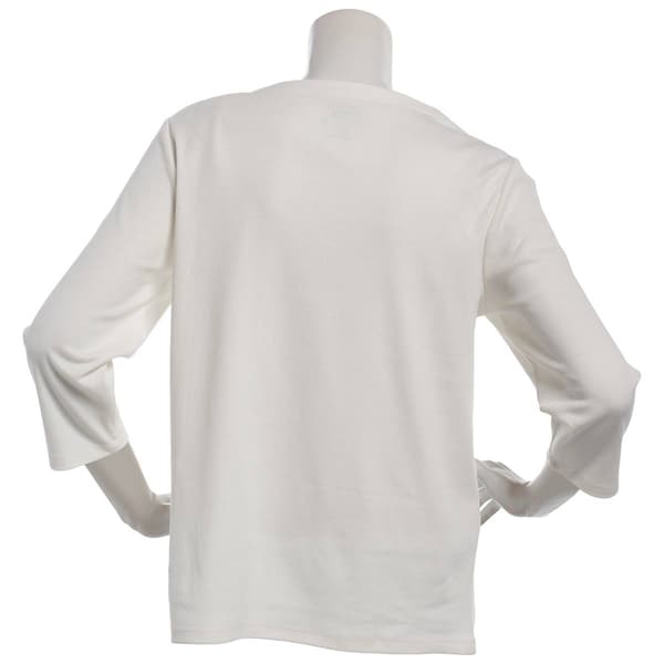 Petite Hasting & Smith 3/4 Sleeve Boat Neck Sequin Tee