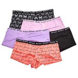Juicy Couture 5 Pack Cotton Boy Short Underwear (as1, alpha, l, regular,  regular, Condesa Pink/Grape Soda/Teal Muse/Palmetto/JC Animal Logo Print  W/Grey Ground) at  Women's Clothing store