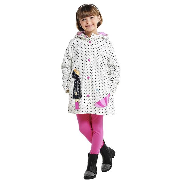 Girls &#40;4-6x&#41; Pink Platinum&#40;R&#41; Polka Dot Rain Jacket w/ Little Girl - image 