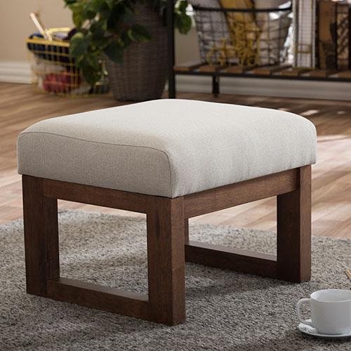 Baxton Studio Yashiya Upholstered Ottoman Stool