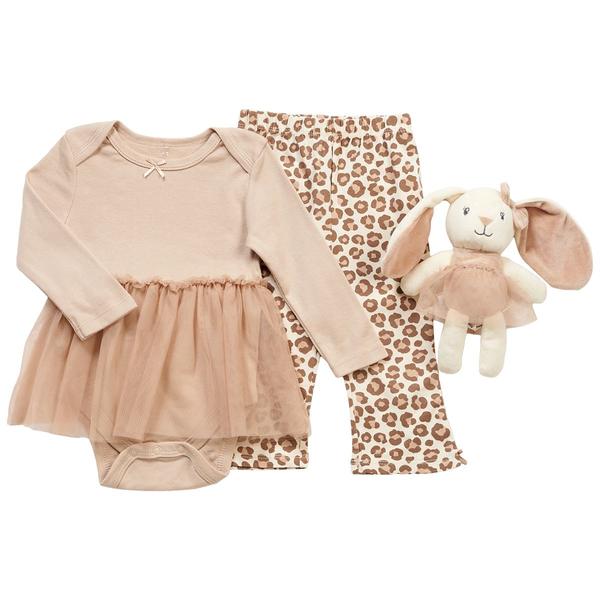 Baby Girl (NB-9M) Floral Threads 3pc. Leopard Tutu & Bodysuit Set - image 