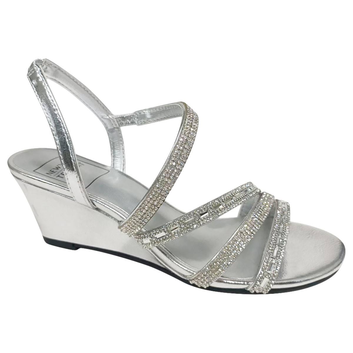 New York Transit Womens Frivolous Wedges - Silver - 6.5 M