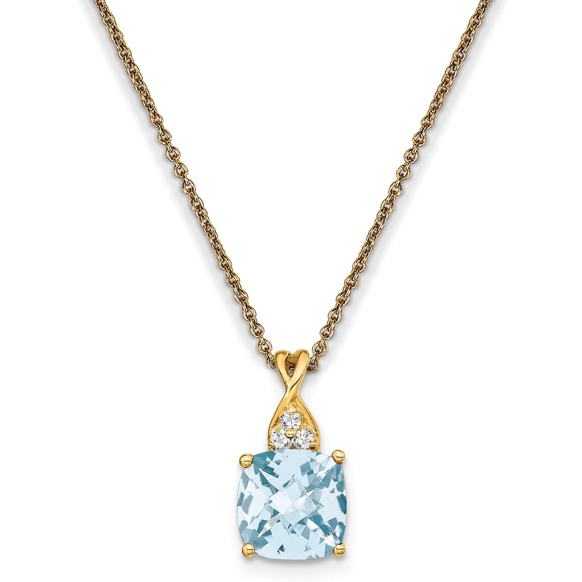 Gemstone Classics™ 14kt. Yellow Gold Aquamarine Diamond...