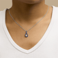 Haus of Brilliance Blue &White Sapphire Teardrop Pendant Necklace - image 4