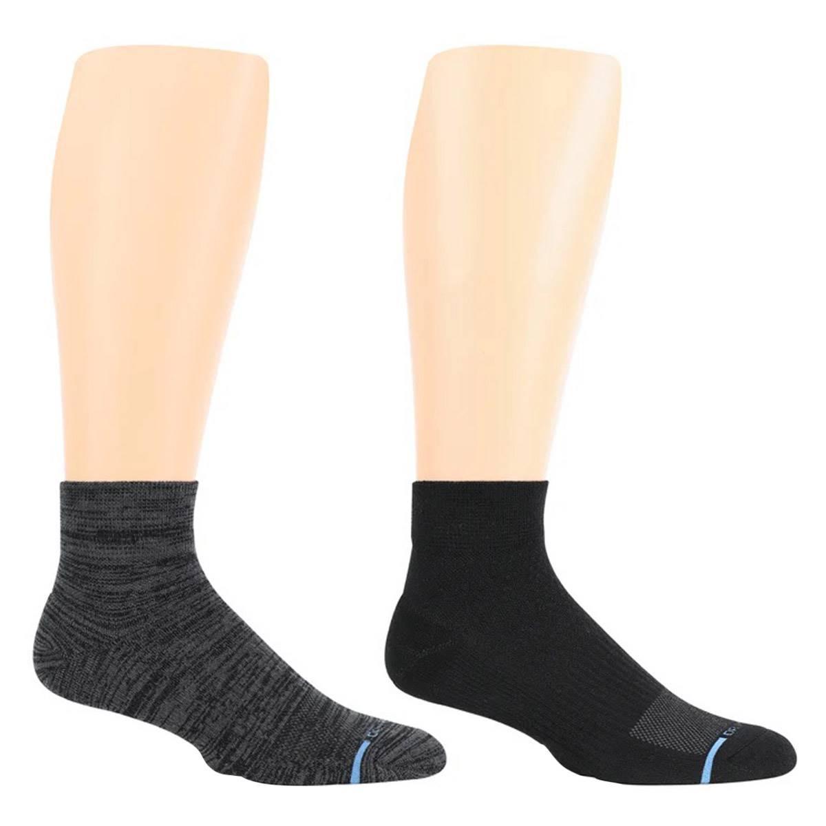 Mens Dr. Motion® 2pk.Free Feed Compression Quarter Socks