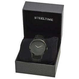 Mens Steeltime Leather Watch - 998-019-W