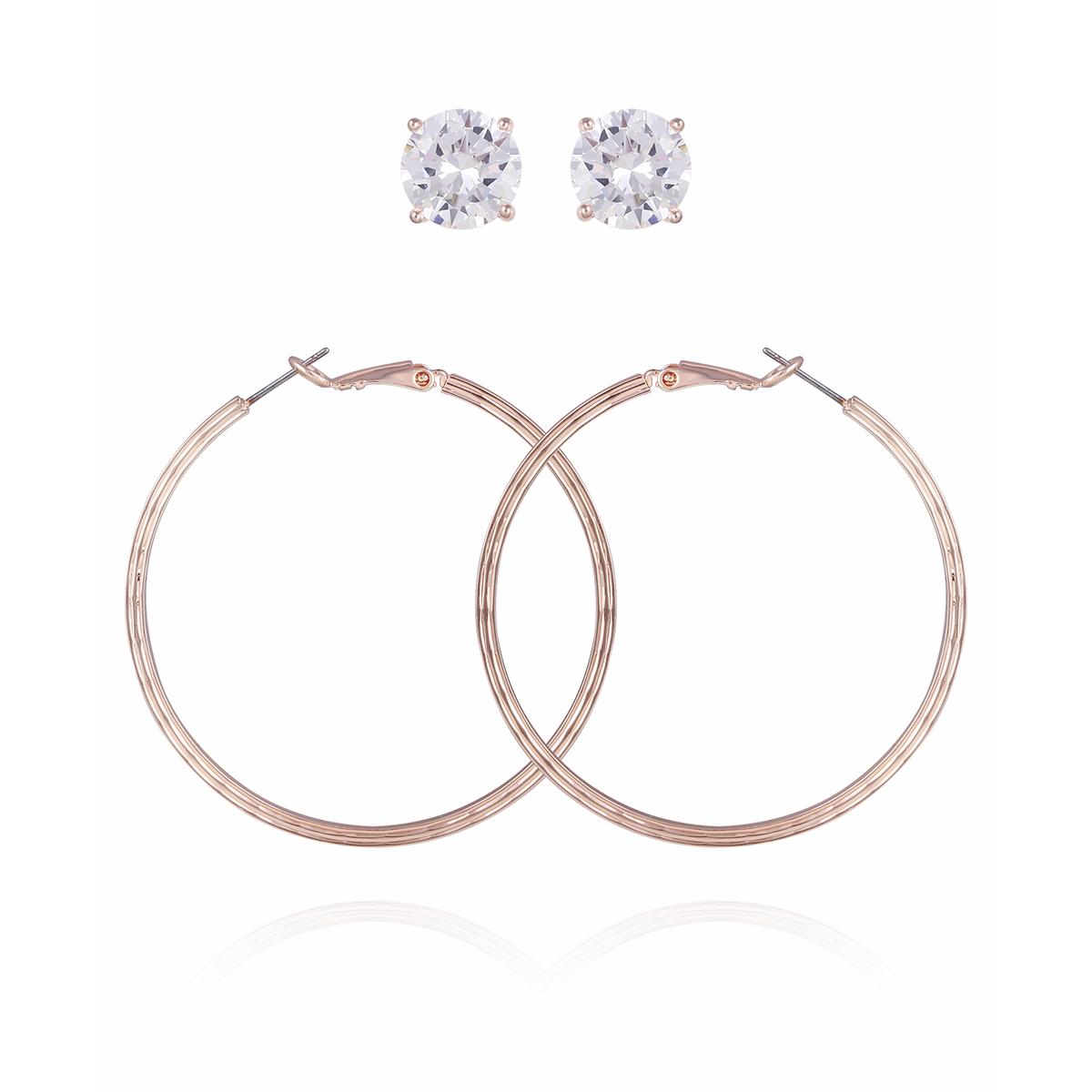 Guess Rose Gold-Tone 2pr. Hoop & Stud Earrings