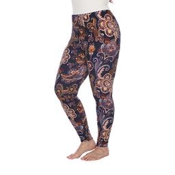 Plus Size White Mark Purple &amp; Gold Paisley Leggings