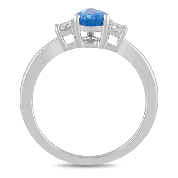 Nova Star® Silver-Sterling 1/4ctw. Lab Diamond Gemstone Ring