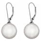 Sterling Silver Pearl Dangle Leverback Earrings - image 1