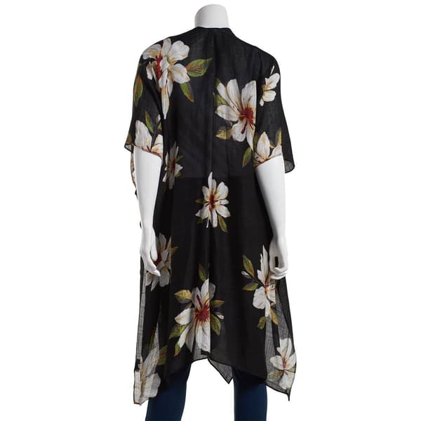 Womens Modena Lightweight Floral Kimono-Black/Multi