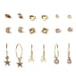 Ashley 9pr. Gold-Tone Stud & Charm Hoop Earrings Set - image 1