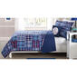My World Navy Plaid Patchwork Quilt Set - image 1