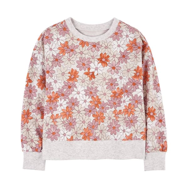 Girls Carter's&#40;R&#41; Long Sleeve Retro Flower Top - image 