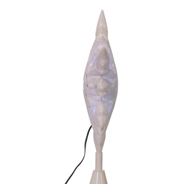 Kurt Adler 10in Cool White LED Glitter Snowflake Treetop