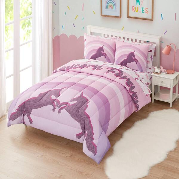 Sweet Home Collection Kids Unicorn Forever 7pc. Bed In A Bag Set - image 