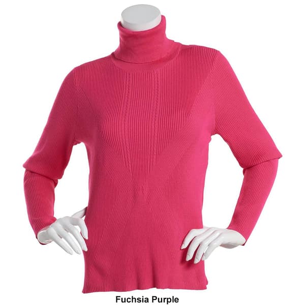 Womens Retrology Diagonal Rib Turtleneck Sweater