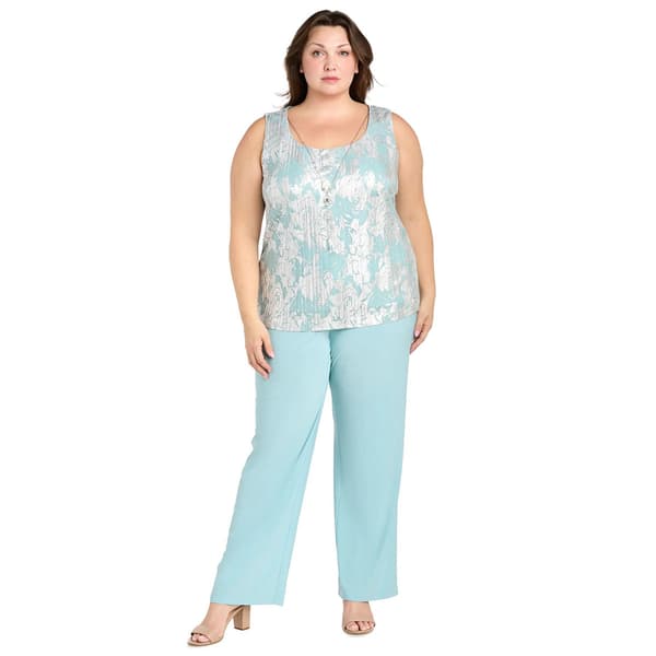 Plus Size R&M Richards Foil Jacquard Pants Set