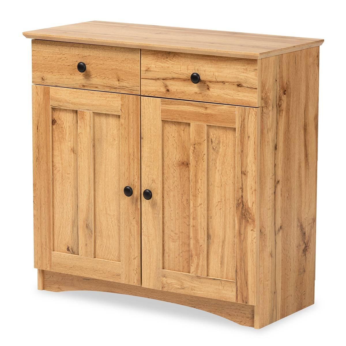 Baxton Studio Lauren Modern Wood 2-Door Buffet Kitchen Cabinet