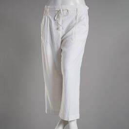 Plus Size Zac & Rachel Solid Linen Paperbag Waist Pants