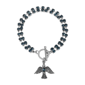 Symbols of Faith Silver Tone 2-Row Crystal Dove Charm Bracelet - image 1