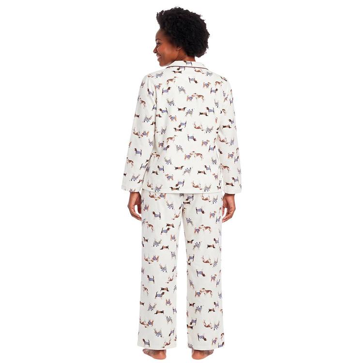 Womens Laura Ashley® Cotton Interlock Dog Pajama Set