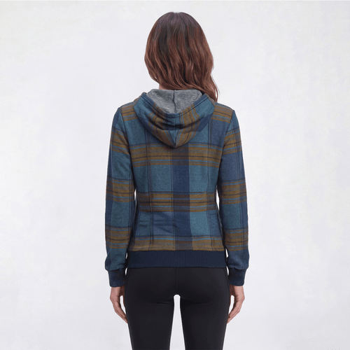 Womens Emily Daniels Long Sleeve Plaid Hacci Hoodie