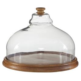 9th &amp; Pike(R) Round Wood Plate with Cloche Cover