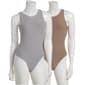 Juniors Pink Rose 2pk. Yummy Double Layer Crew Tank Bodysuits - image 1