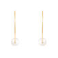 Splendid Pearls 14kt. Gold 25mm Pearl Hoop Earrings - image 2