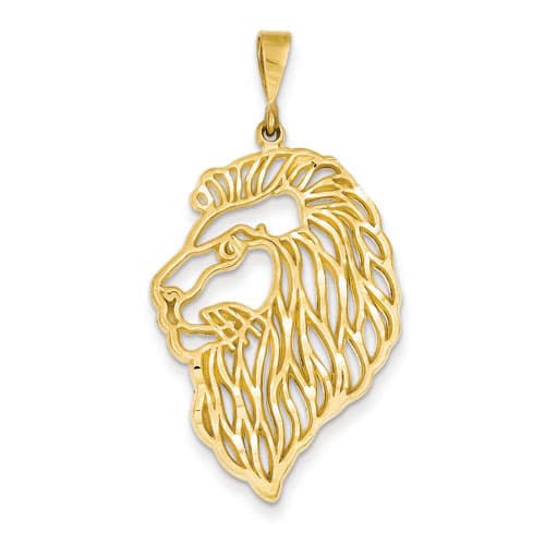 Gold Classics&#40;tm&#41; 14kt. Filigree Lions Head Pendant - image 