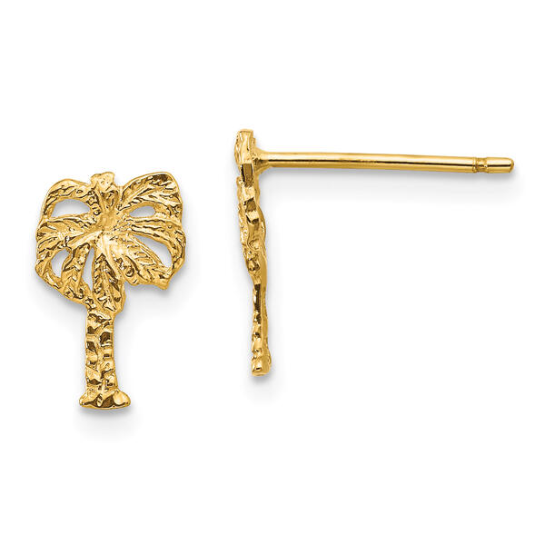 Gold Classics&#40;tm&#41; 14kt. Gold Palm Tree Stud Earrings - image 