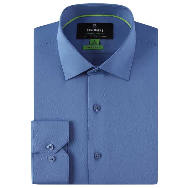Mens Tom Baine Regular Fit Bamboo Dress Shirt - Blue