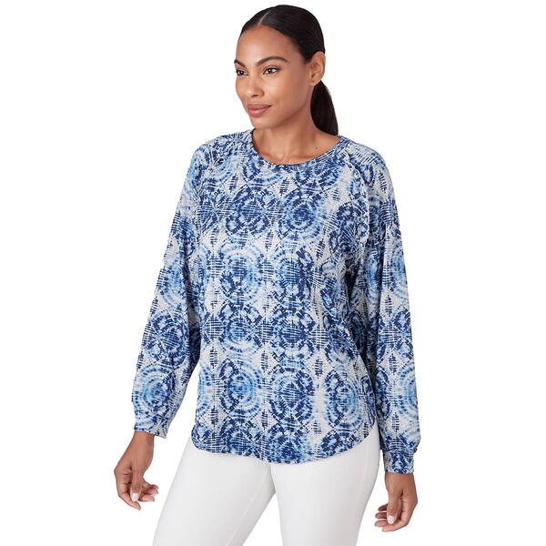 Plus Size Skye''s The Limit Sky And Sea Long Sleeve Crew Neck Top