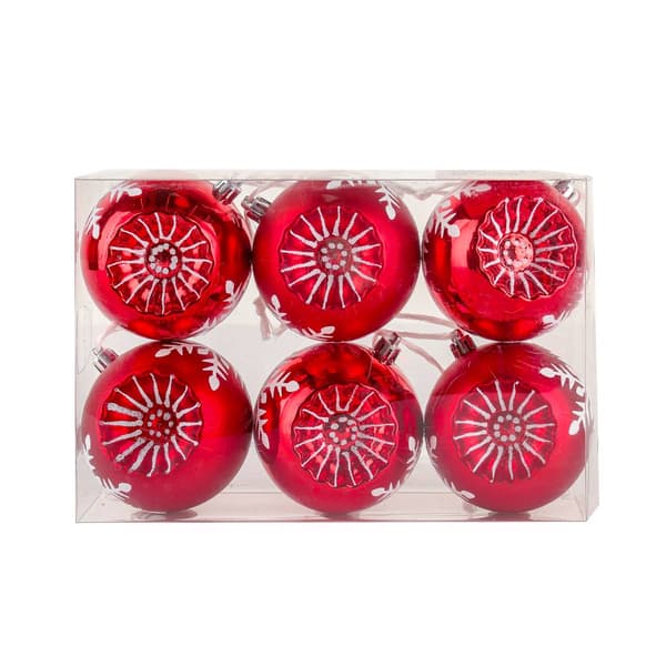 National Tree 6pc. Red Snowflake Shatterproof Ornaments
