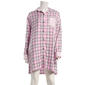 Womens Jaclyn Long Sleeve Plaid Flannel Notch Collar Nightshirt - image 1