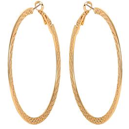 Jessica Simpson Imitation Yellow Gold Flat Omega Hoop Earrings