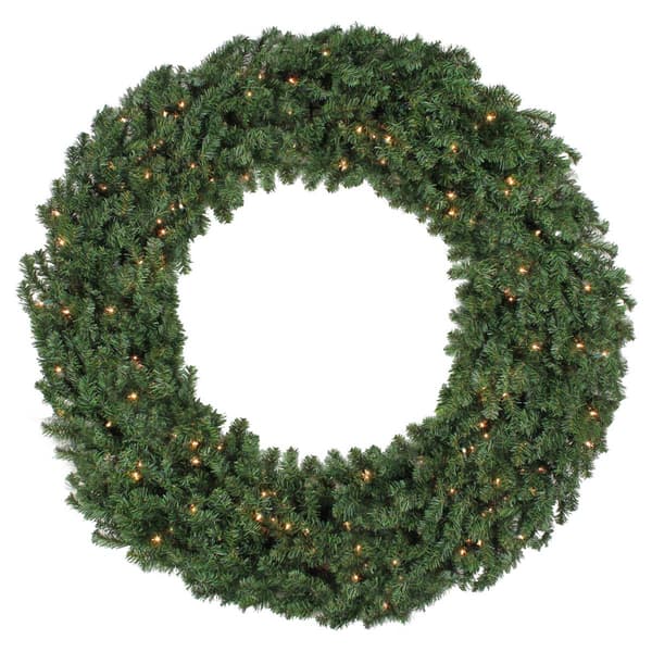 Northlight Pre-Lit Canadian Pine Artificial Christmas Wreath - image 