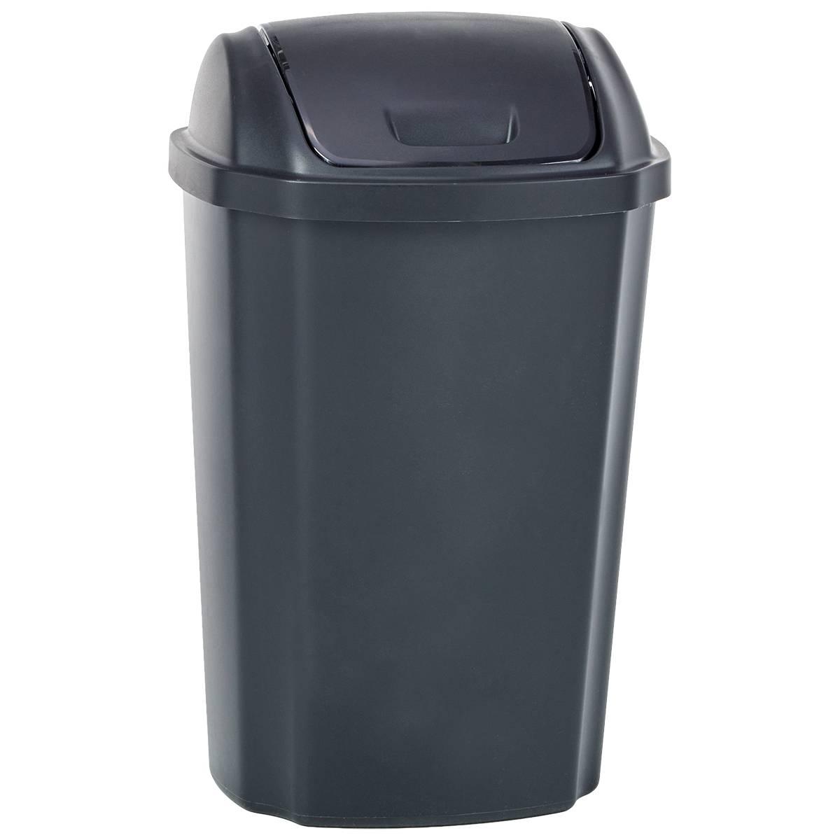 Hefty 13.5 Gallon Black Swing Waste Basket