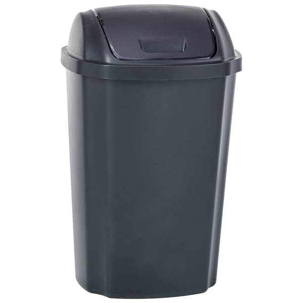 Hefty 13.5 Gallon Black Swing Waste Basket - image 