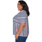 Plus Size Alfred Dunner Port Side V Neck Splice Stripe Blouse - image 4