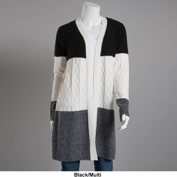 Petites 89th & Madison 32in. Super Soft 3 Tone Cardigan