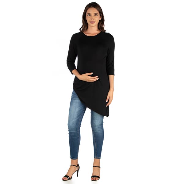 Plus Size 24/7 Comfort Apparel 3/4 Sleeve Tunic Maternity Top - image 
