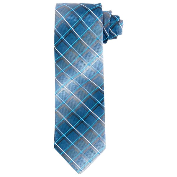 Mens Van Heusen(R) Shaded Connecting Geometric Tie - Aqua - image 