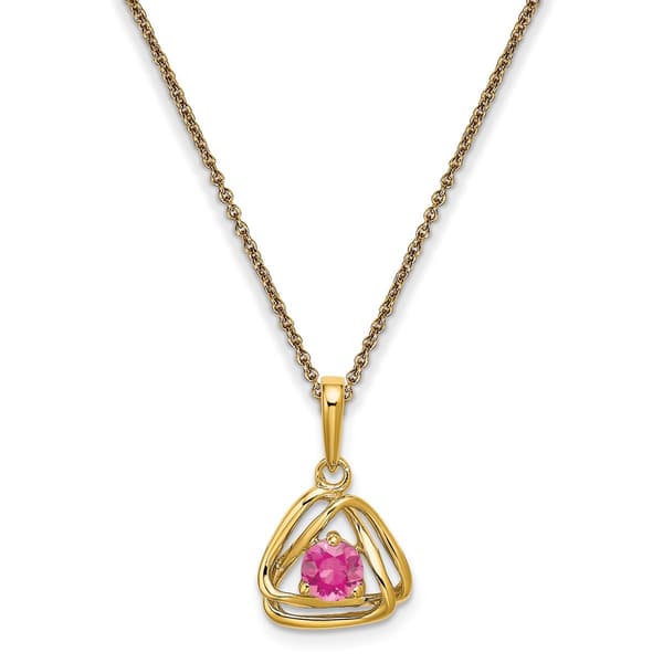 Gemstone Classics&#40;tm&#41; 14kt. Yellow Gold Tourmaline Pendant Necklac - image 
