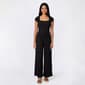 Juniors No Comment Cap Sleeve Rib Square Neck Wide Leg Jumpsuit - image 3