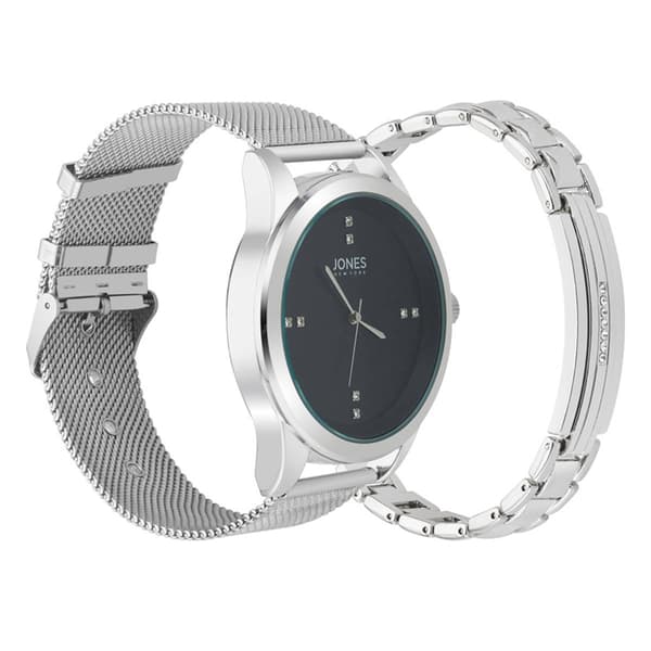 Mens Jones New York Silver-Tone Watch/Bracelet Set - 9774S-42-G28