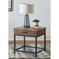 Coaster Square 1-drawer End Table - Brown Oak and Sandy Black - image 1