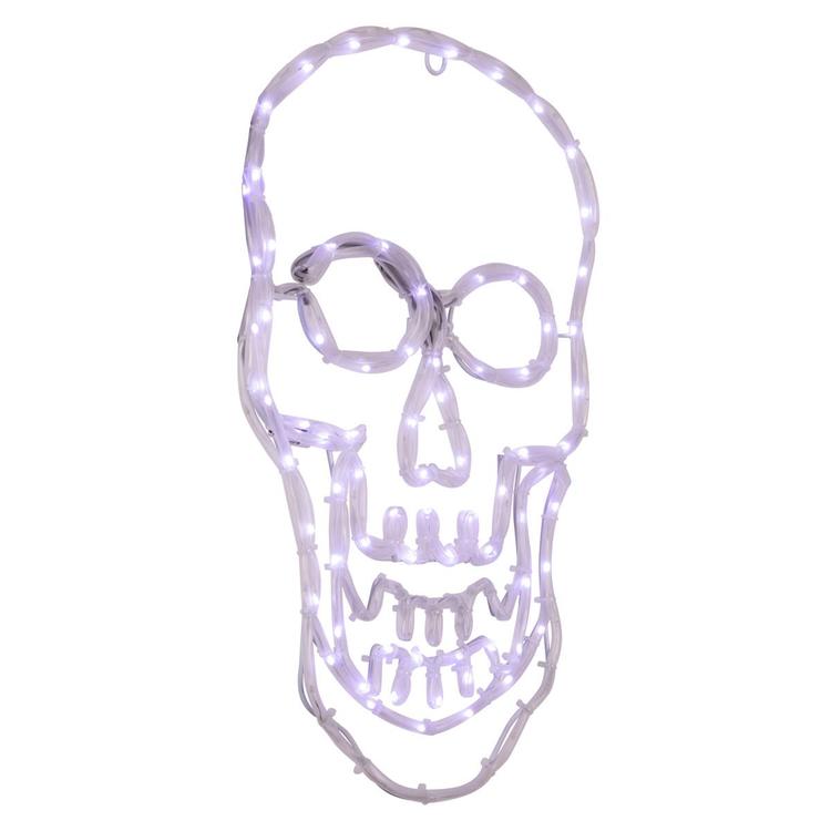 Northlight Seasonal 18in. White Skull LED Window Silhouette